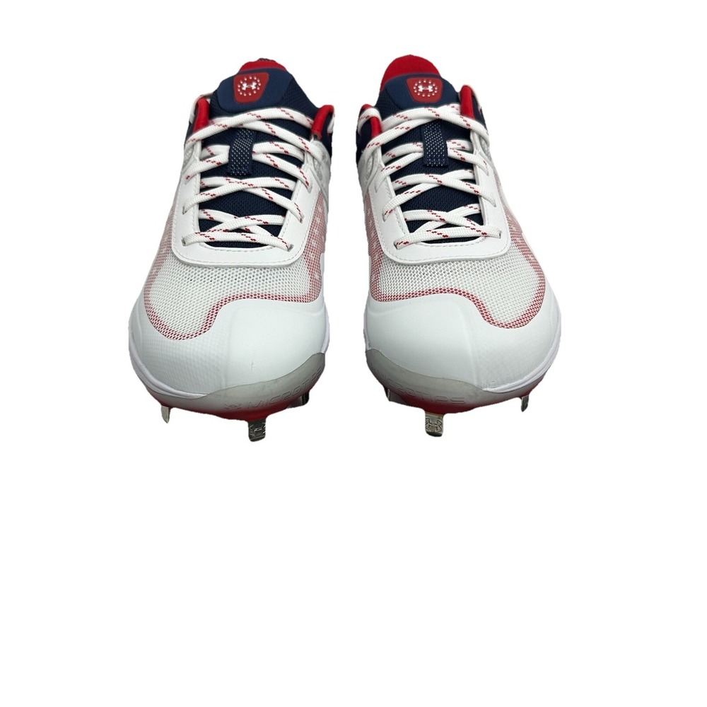 Under‎ Armour Women's Glyde USA Metal Fastpitch Softball Cleats Wht/Royal Sz 7.5